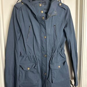 Stylish Navy Utility Jacket with Hood